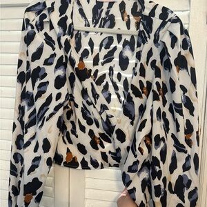 C+D+M collection leopard wrap crop top